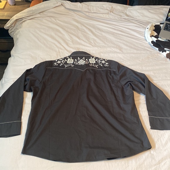 Wrangler Men’s Rodeo Ben Diamond Pearl Snap Longsleeve Shirt - Picture 2 of 3